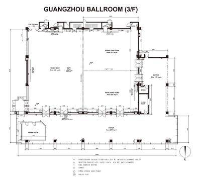 广州香格里拉大酒店广州宴会厅场地尺寸图11